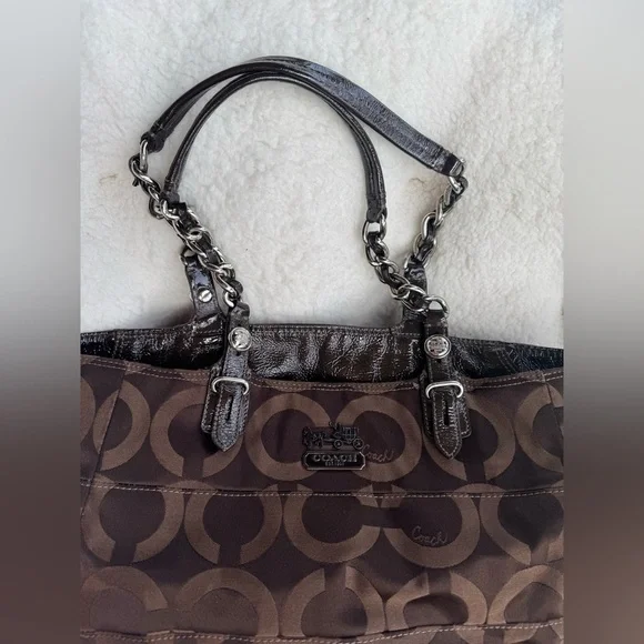 Vintage Design Coach Madison Geometric brown bag Nr.14133 - Picture 2 of 13